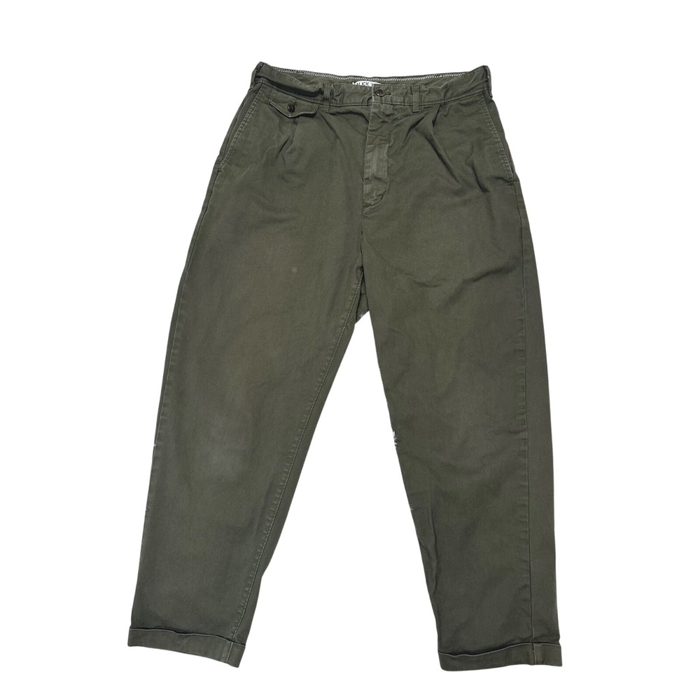 Alex Mill Men's‎ Cotton Olive Green Pleated Chino Pants Size 31